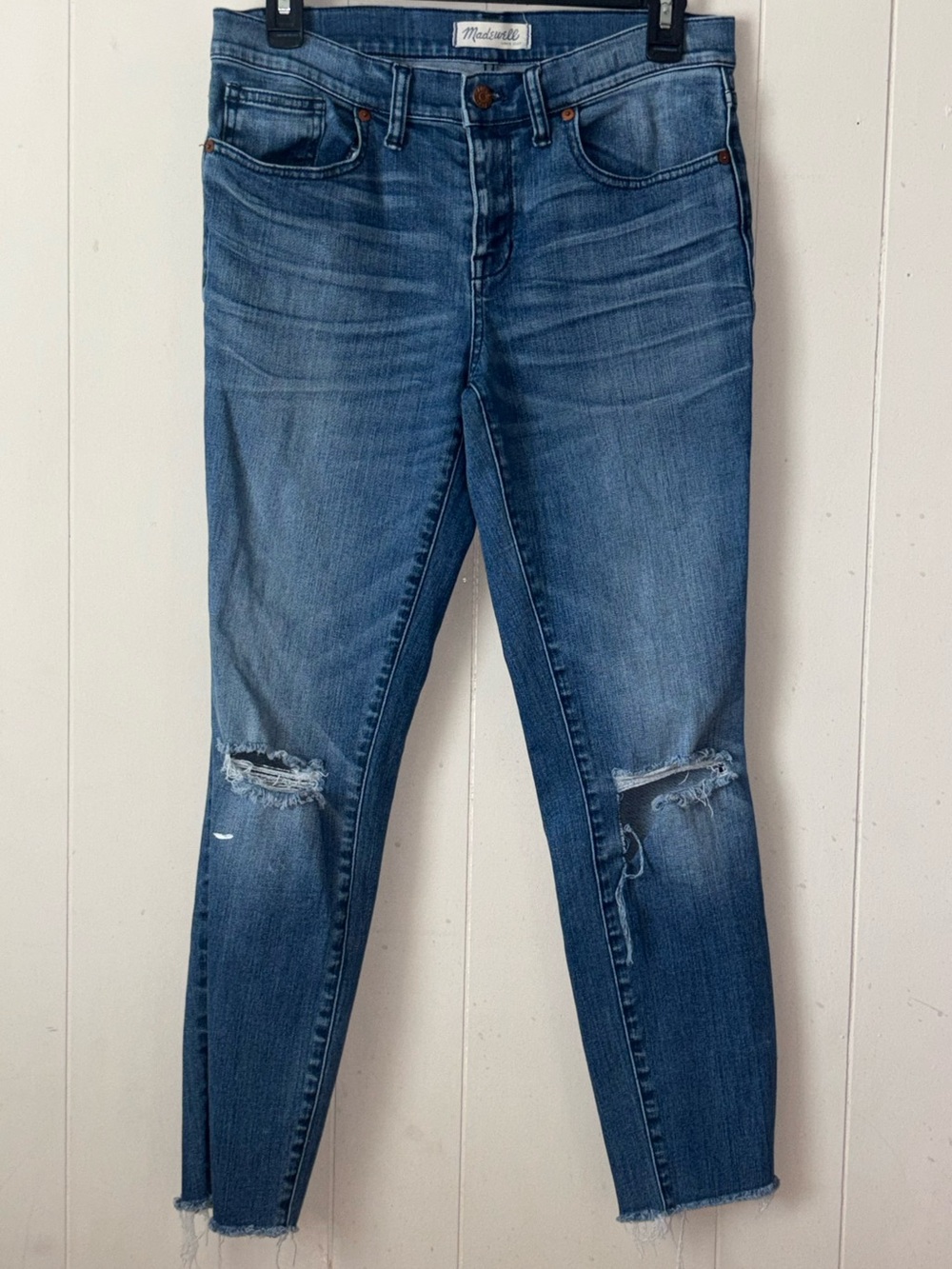 Madewell high-rise distressed skinny jeans Size 28
